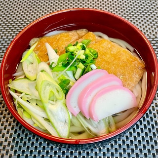 冷凍しておいた味付けお揚げで♡きつねうどん